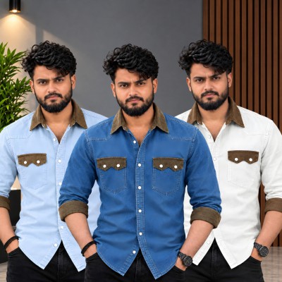 ৩ পিস প্রিমিয়াম ডেনিম শার্ট-(ফুল হাতা)
