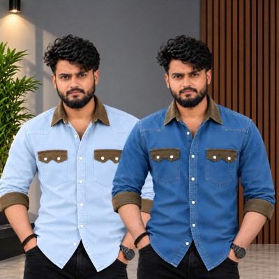 ২ পিস প্রিমিয়াম ডেনিম শার্ট-(ফুল হাতা)