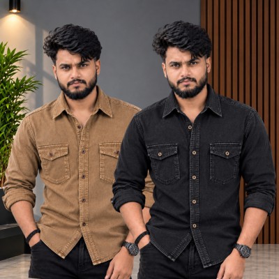 ২ পিস এক্সপোর্ট কোয়ালিটি ডেনিম শার্ট-( ফুল হাতা )