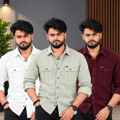 ৩ পিস কটন শার্ট (ফুল-হাতা)