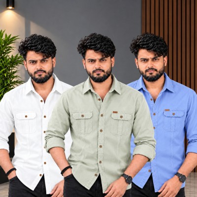৩ পিস কটন শার্ট (ফুল-হাতা)