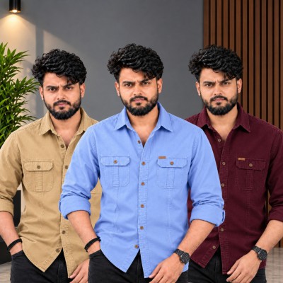 ৩ পিস কটন শার্ট (ফুল-হাতা)