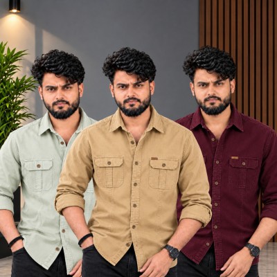 ৩ পিস কটন শার্ট (ফুল-হাতা)