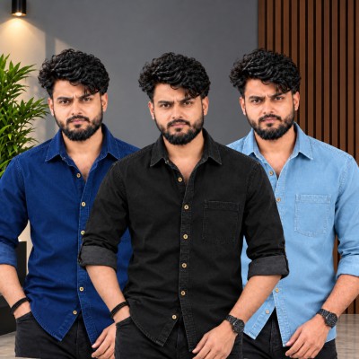 ৩ পিস প্রিমিয়াম ডেনিম শার্ট (ফুল-হাতা)